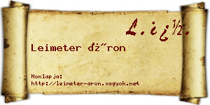 Leimeter Áron névjegykártya